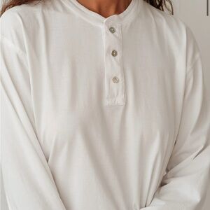 Donni LS Henley, XS - Cream